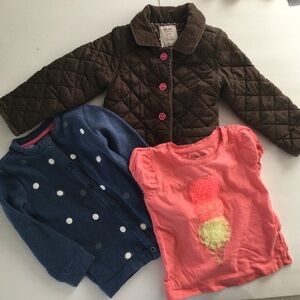 Baby Gap Old Navy Nautica Lot of 3  Toddler 2t and 3 Jacket Top & Sweatshirt